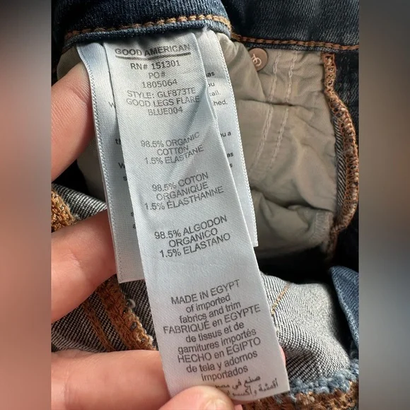 Good American Soft Tech Good Standard Kick Flare Jeans GLF873TE blue 004 4/27 - Picture 3 of 10